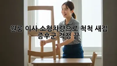 원룸 이사, 소형차량으로 척척! 새집 증후군 걱정 끝!